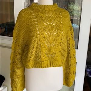 Silverflint Balloon Sleeve Crop Sweater